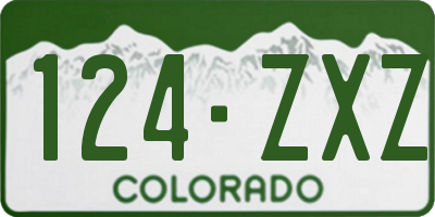 CO license plate 124ZXZ