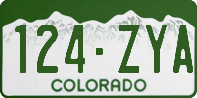 CO license plate 124ZYA
