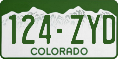 CO license plate 124ZYD