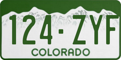 CO license plate 124ZYF