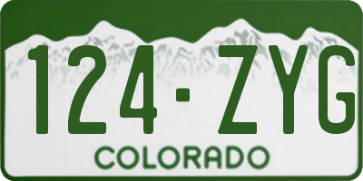 CO license plate 124ZYG