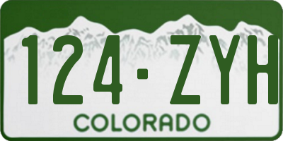 CO license plate 124ZYH