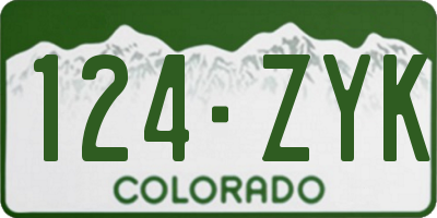 CO license plate 124ZYK