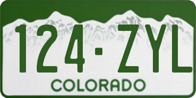 CO license plate 124ZYL