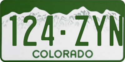 CO license plate 124ZYN