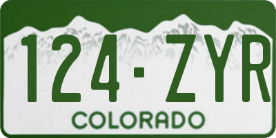 CO license plate 124ZYR