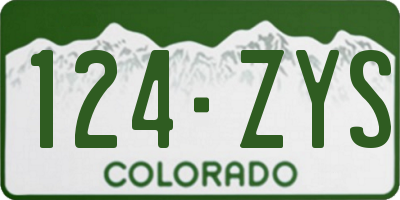 CO license plate 124ZYS