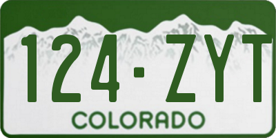 CO license plate 124ZYT