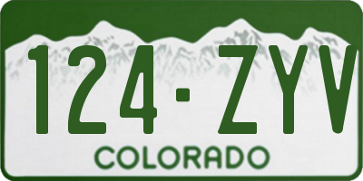 CO license plate 124ZYV