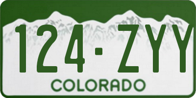 CO license plate 124ZYY