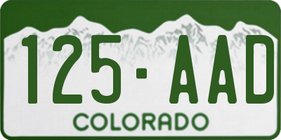 CO license plate 125AAD