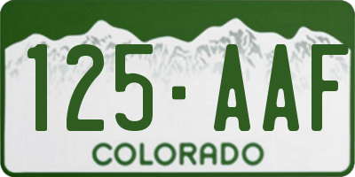 CO license plate 125AAF