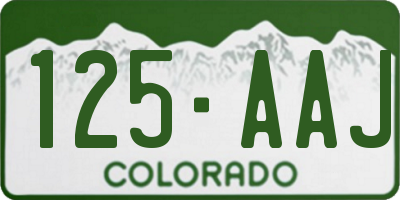 CO license plate 125AAJ