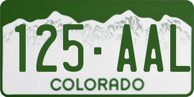 CO license plate 125AAL