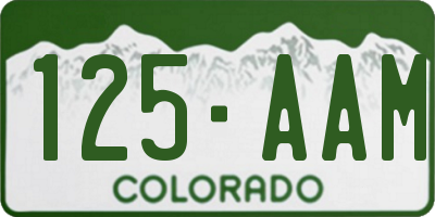 CO license plate 125AAM