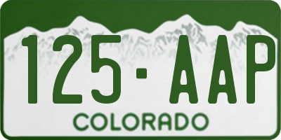 CO license plate 125AAP