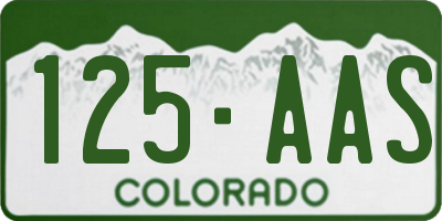 CO license plate 125AAS