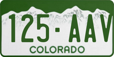 CO license plate 125AAV