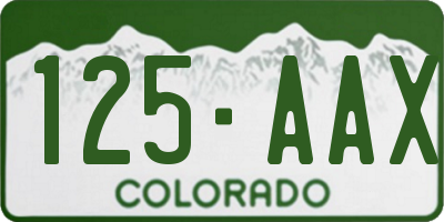 CO license plate 125AAX