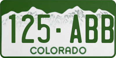 CO license plate 125ABB