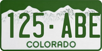 CO license plate 125ABE