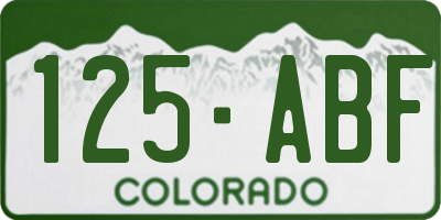 CO license plate 125ABF
