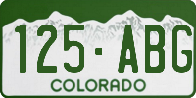 CO license plate 125ABG