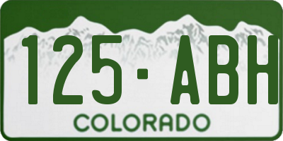 CO license plate 125ABH