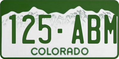 CO license plate 125ABM