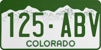 CO license plate 125ABV