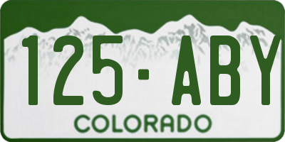 CO license plate 125ABY