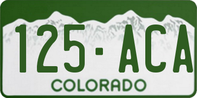 CO license plate 125ACA