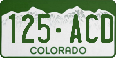 CO license plate 125ACD