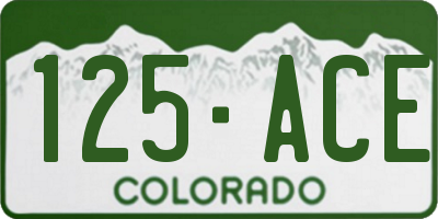 CO license plate 125ACE