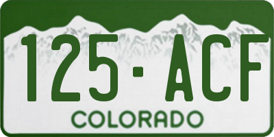 CO license plate 125ACF