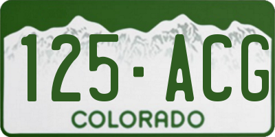 CO license plate 125ACG