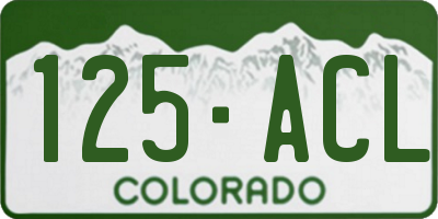CO license plate 125ACL