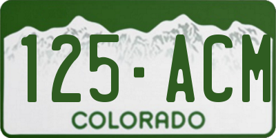 CO license plate 125ACM