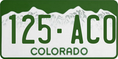 CO license plate 125ACO