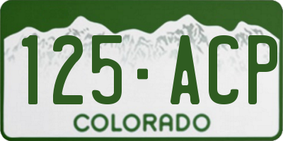CO license plate 125ACP