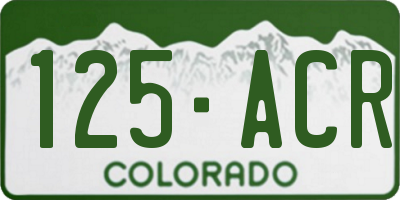 CO license plate 125ACR