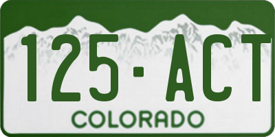 CO license plate 125ACT