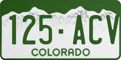 CO license plate 125ACV