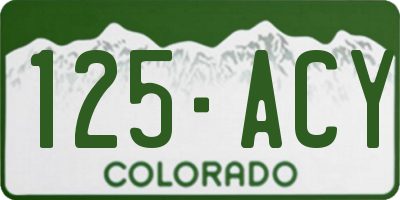 CO license plate 125ACY