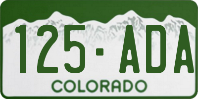 CO license plate 125ADA
