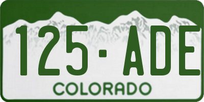 CO license plate 125ADE