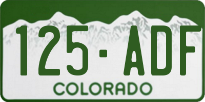 CO license plate 125ADF