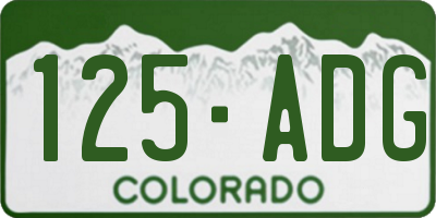 CO license plate 125ADG