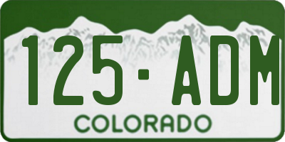 CO license plate 125ADM