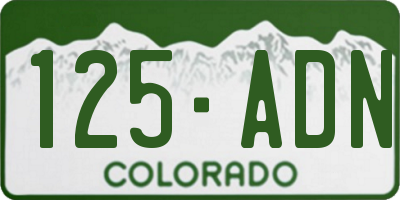 CO license plate 125ADN